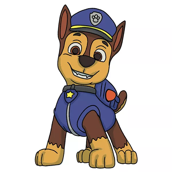 How to Draw Chase from PAW Patrol - Easy Drawing Art