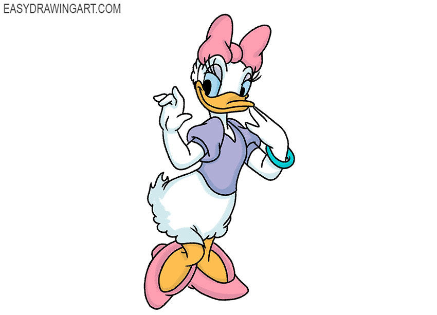 daisy duck drawing step by step
