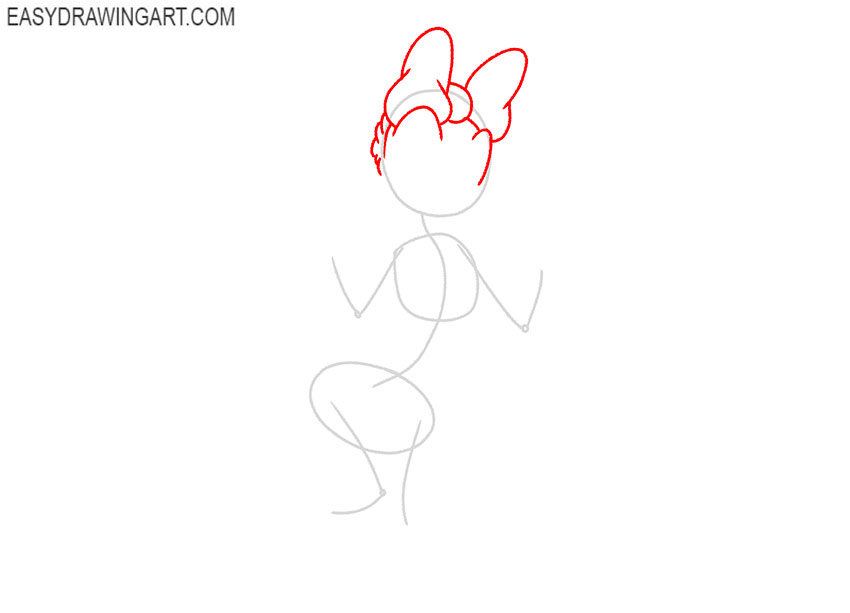 how to draw daisy duck step by step