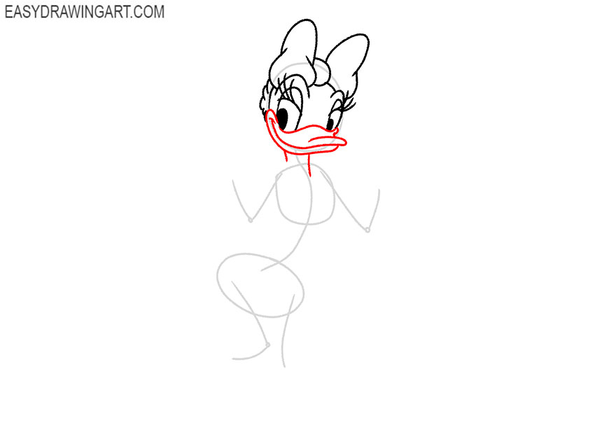 how to draw daisy duck full body
