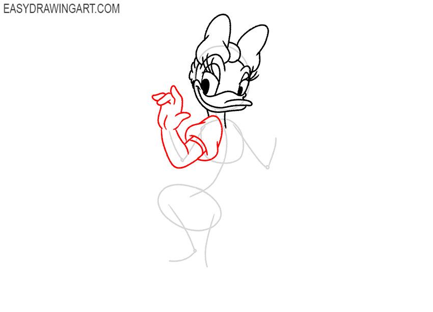 how to draw daisy duck step by step full body