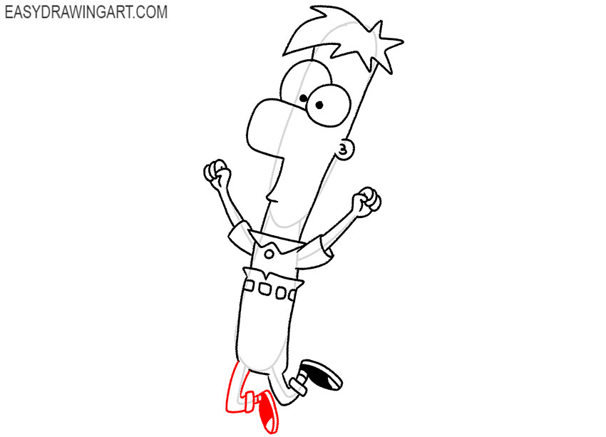 phineas and ferb drawing step by step