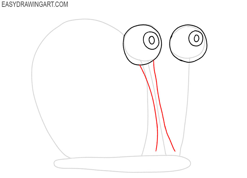 gary the snail drawing easy