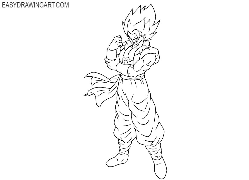 gogeta drawing step by step