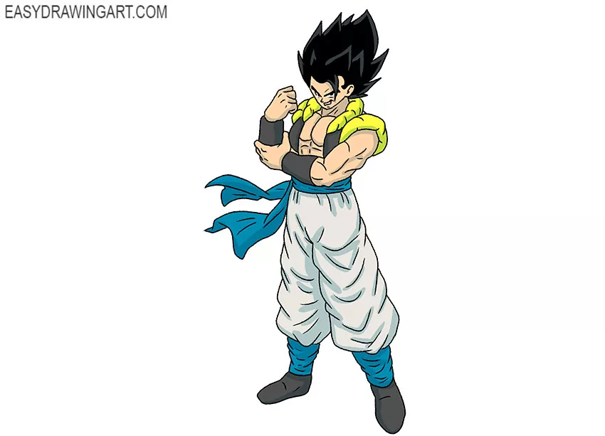 gogeta blue drawing full body