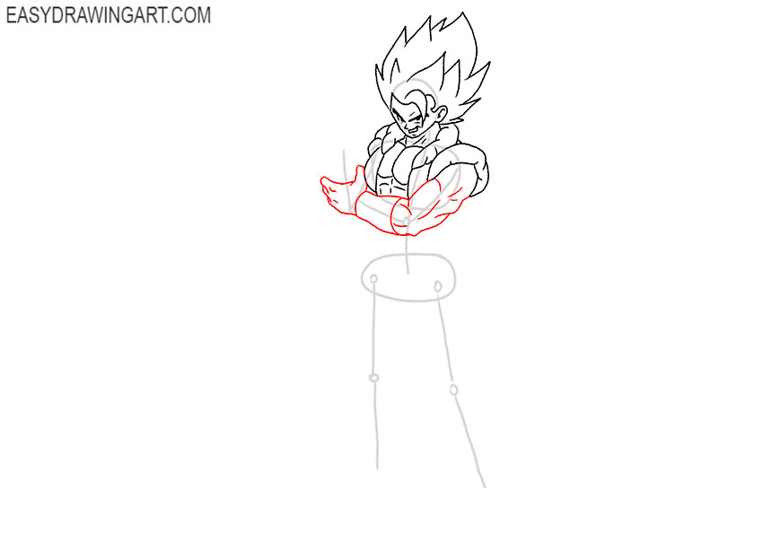how to draw gogeta blue full body