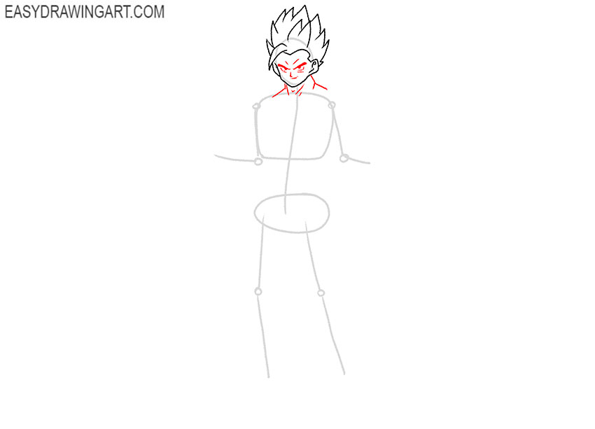 how to draw gohan art simple