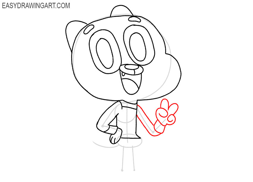 gumball drawing step by step