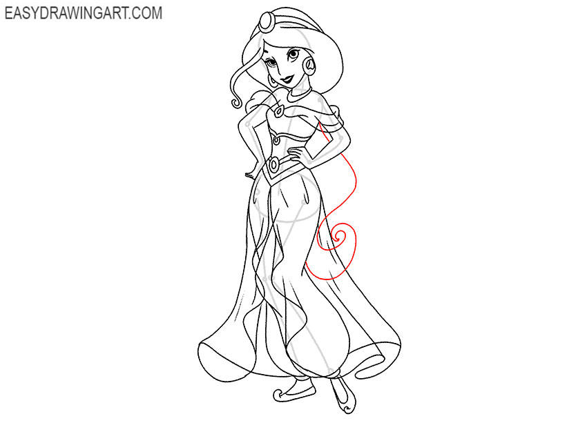 how to draw jasmine disney