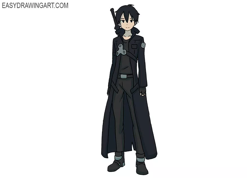 cartoon kirito drawing