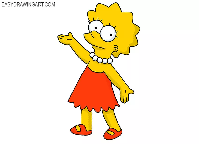 how to draw lisa simpson easy