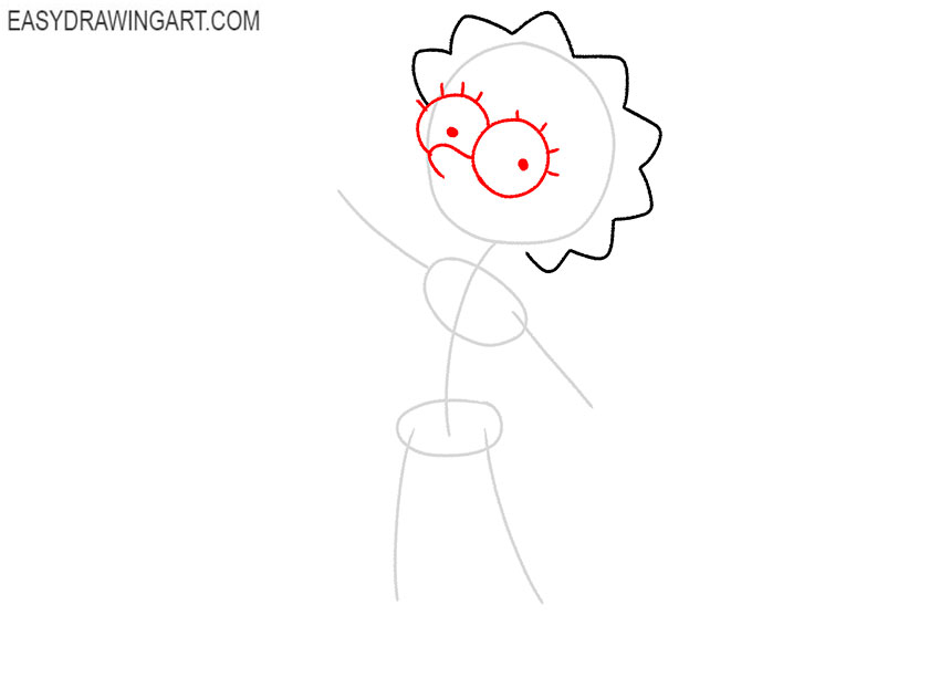 how to draw lisa simpson full body