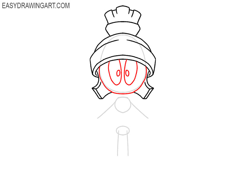 step by step how to draw marvin the martian