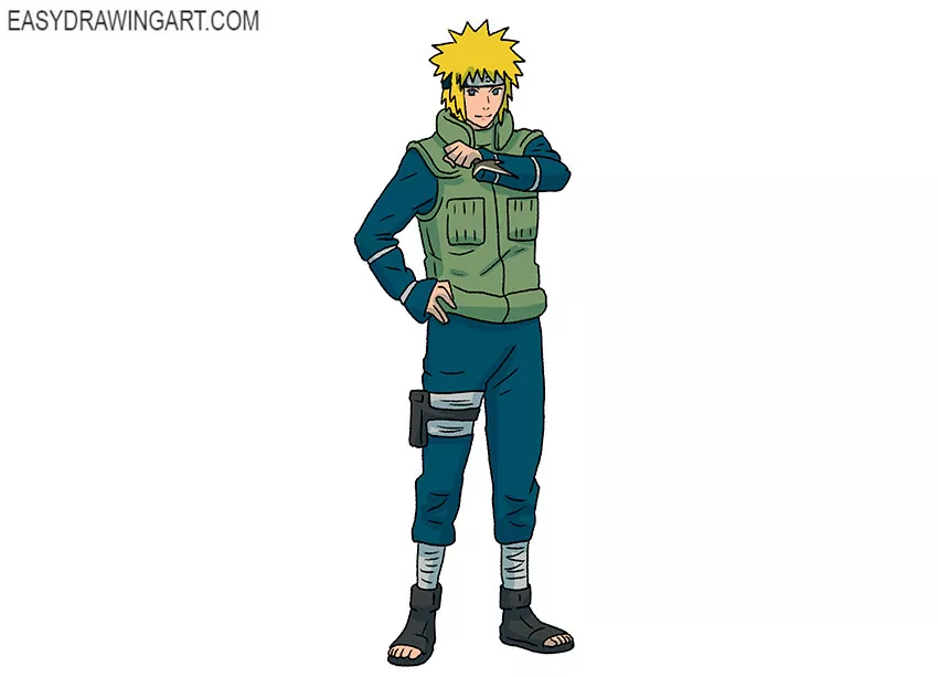 how to draw minato for kids