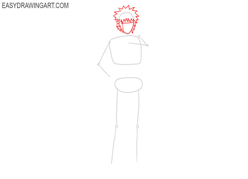 how to draw minato step by step easy