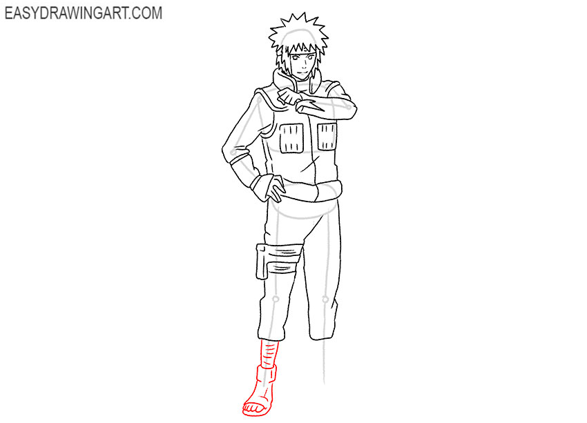 full body minato drawing