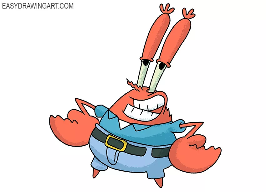  step by step mr krabs drawing