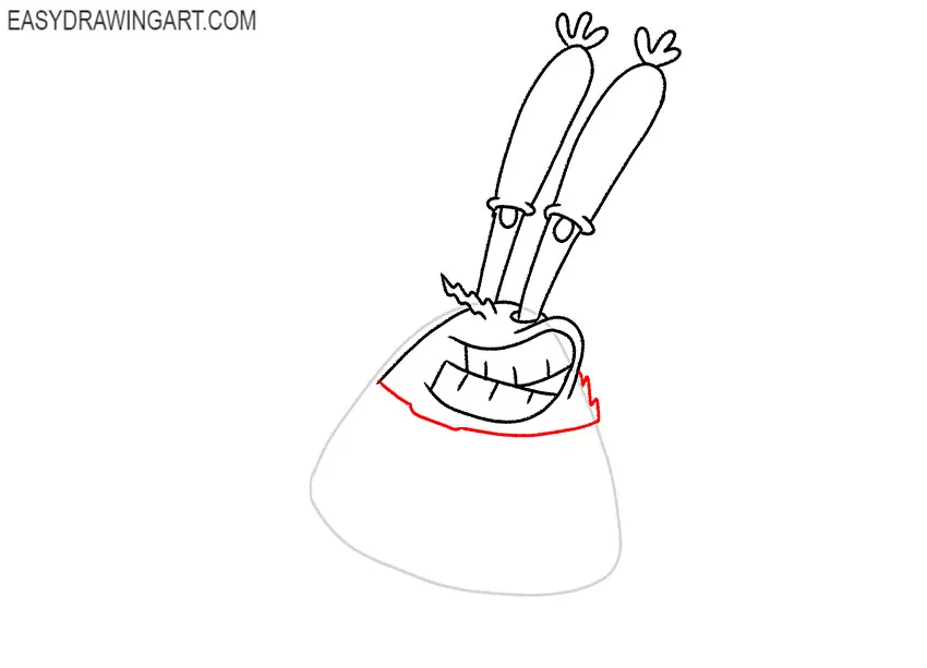mr krabs drawing step by step