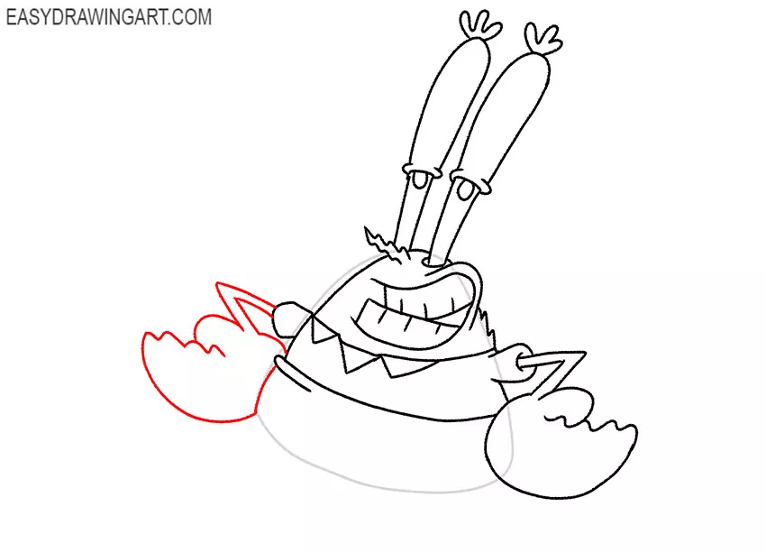 easy mr krabs drawing
