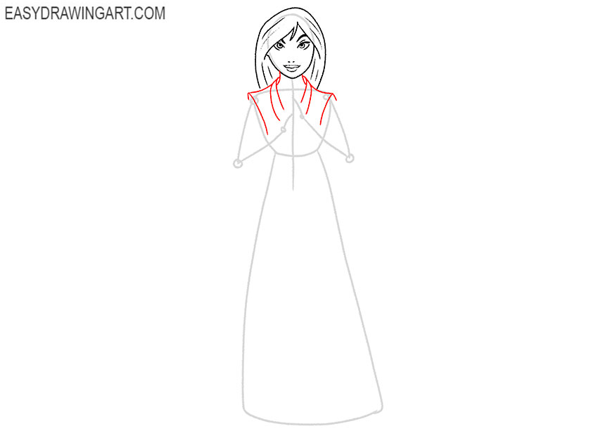 how to draw mulan step by step easy