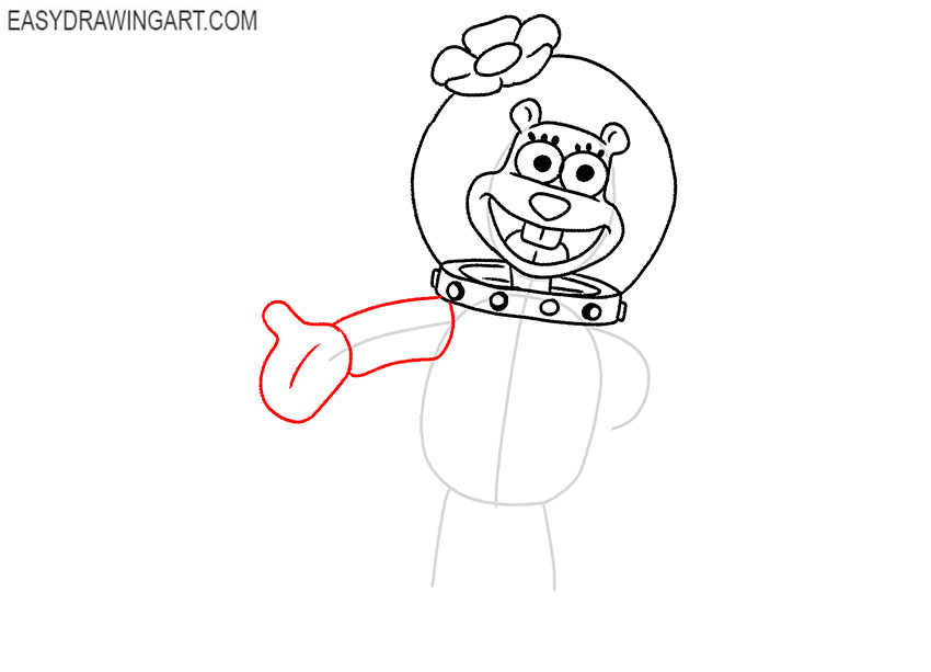 how to draw sandy from spongebob step by step