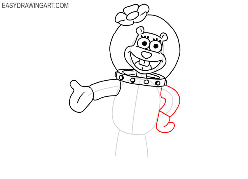 sandy cheeks drawing step by step