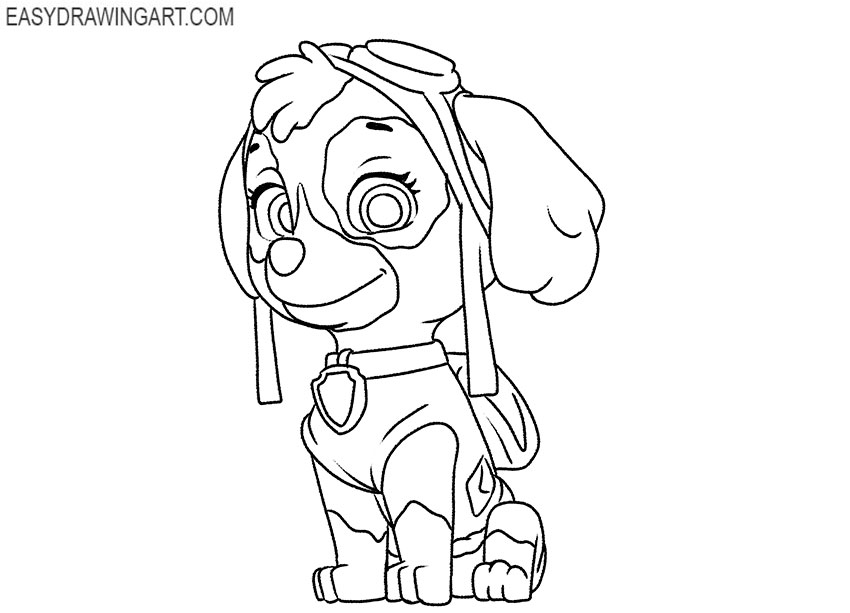 cartoon skye from paw patrol drawing
