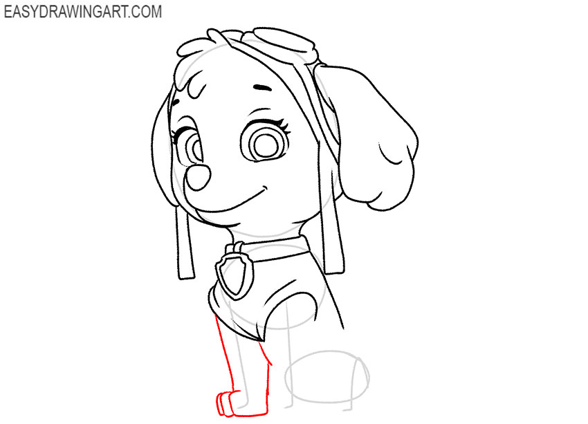 paw patrol skye drawing step by step