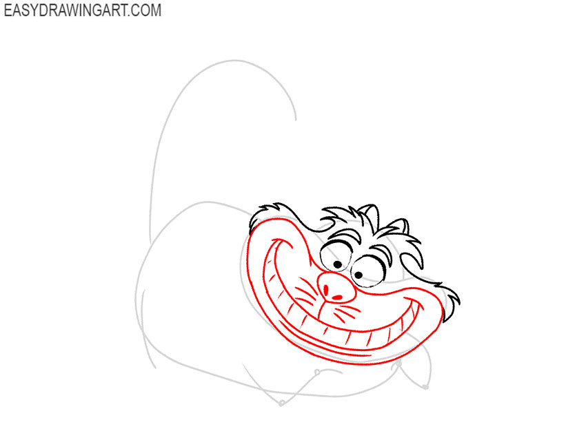 easy cheshire cat drawing