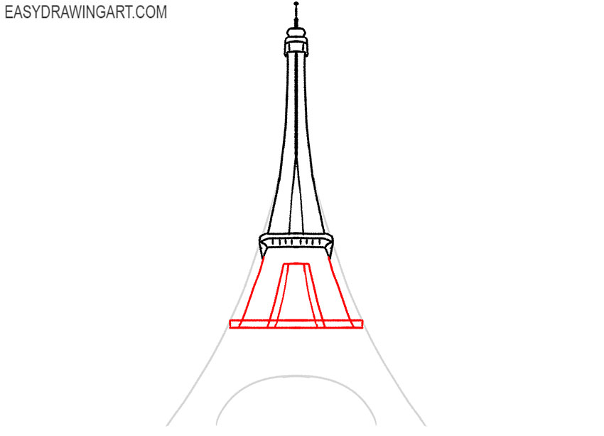 how to draw the eiffel tower 3d easy