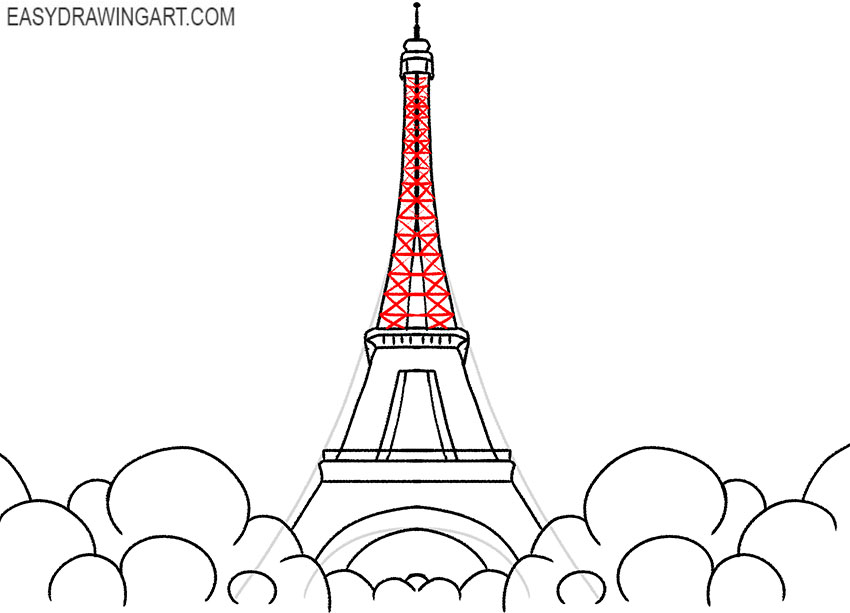 how to draw the eiffel tower for beginners