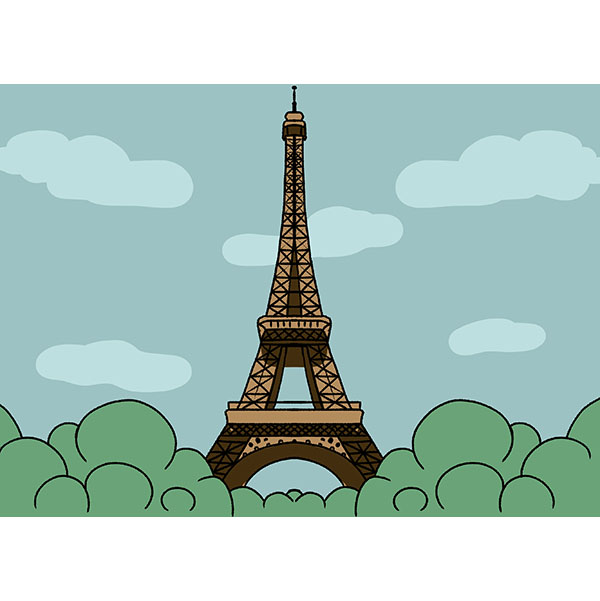 How to Draw the Eiffel Tower - Easy Drawing Art