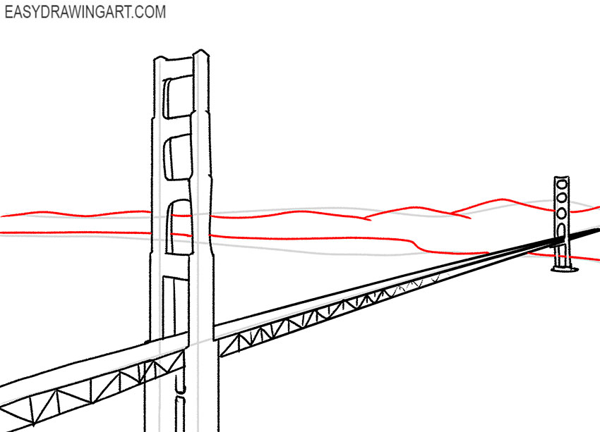 golden gate bridge drawing easy