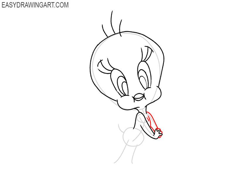 how to draw tweety step by step