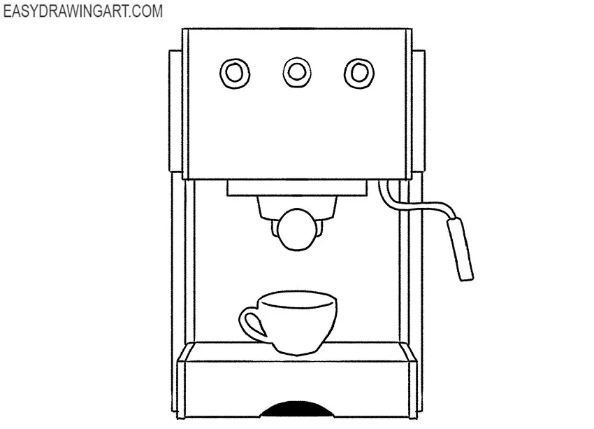 easy how to draw a coffee machine drawing