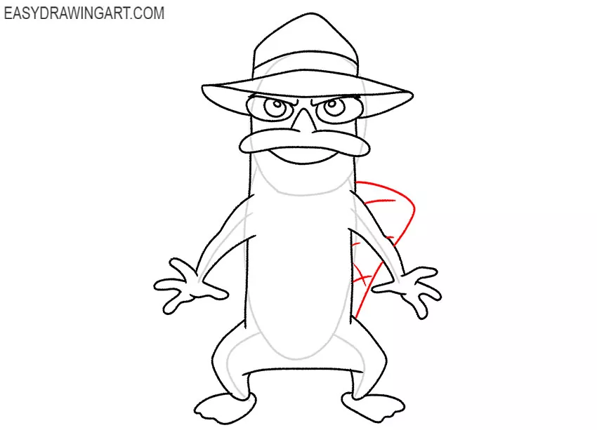 perry the platypus drawing sketch