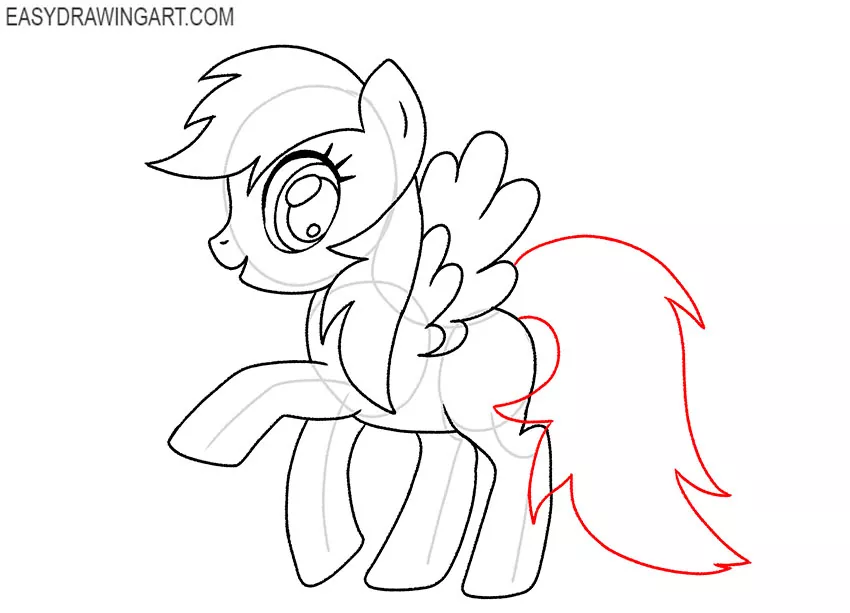 How to Draw My Little Pony Rainbow Dash Step By Step Easy 