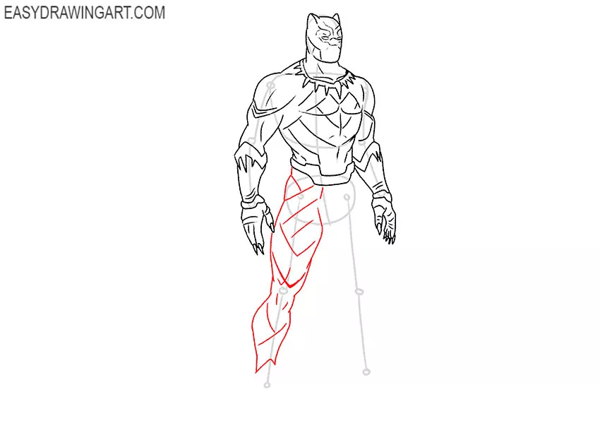 how to draw black panther cartoon
