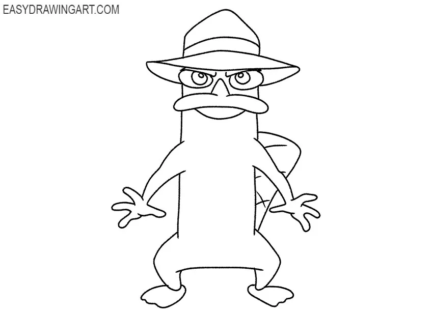 perry the platypus cartoon drawing