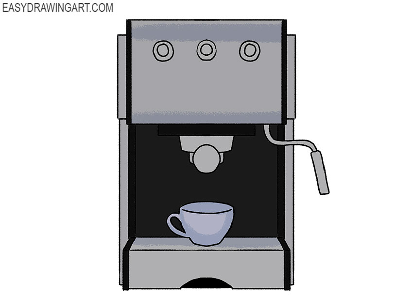  simple how to draw a coffee machine