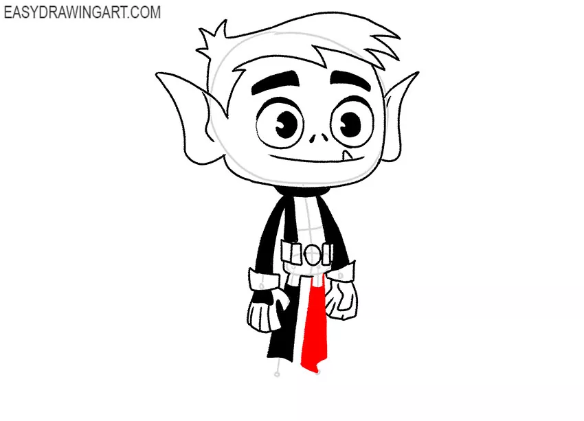 how to draw beast boy for kids