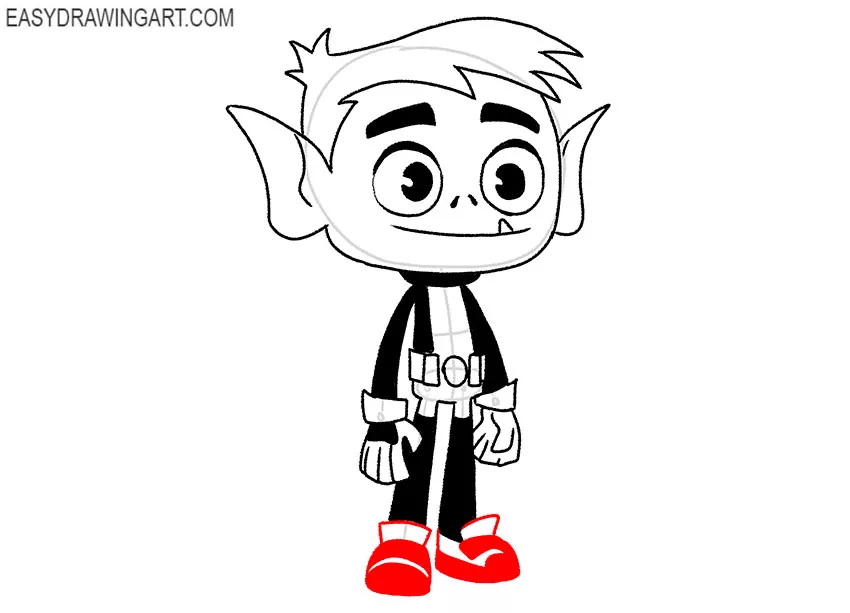 how to draw beast boy for beginners