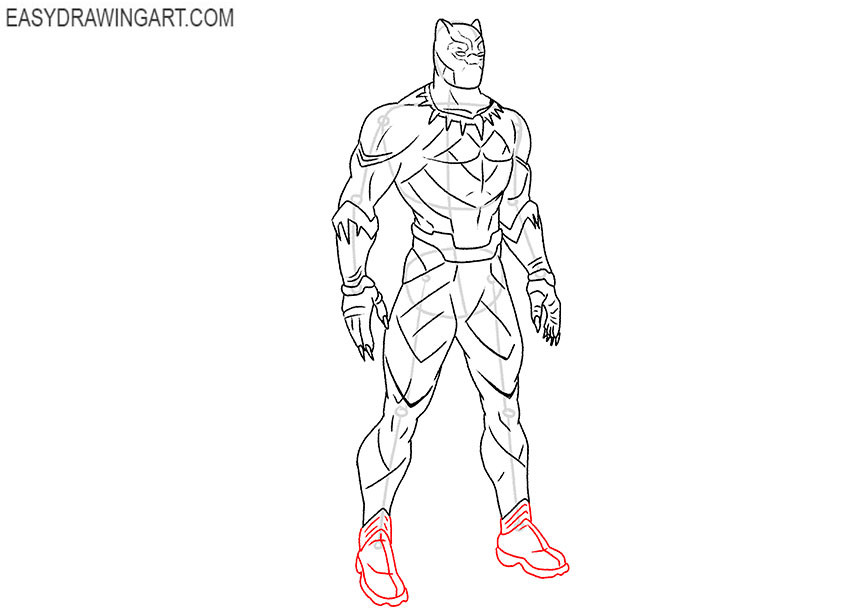 how to draw cartoon black panther