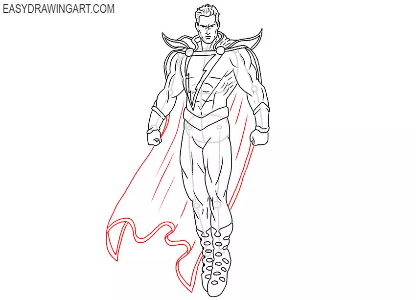 pencil drawing of black adam