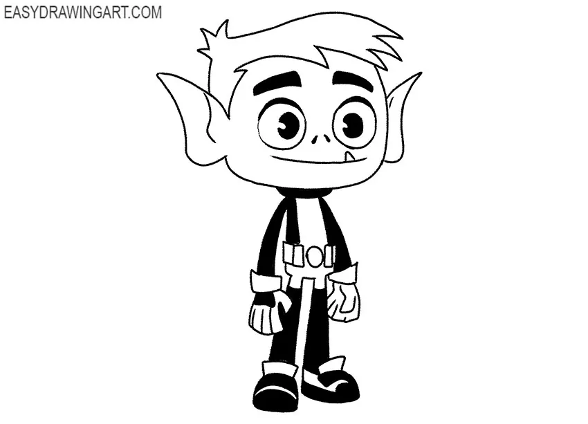 simple how to draw beast boy