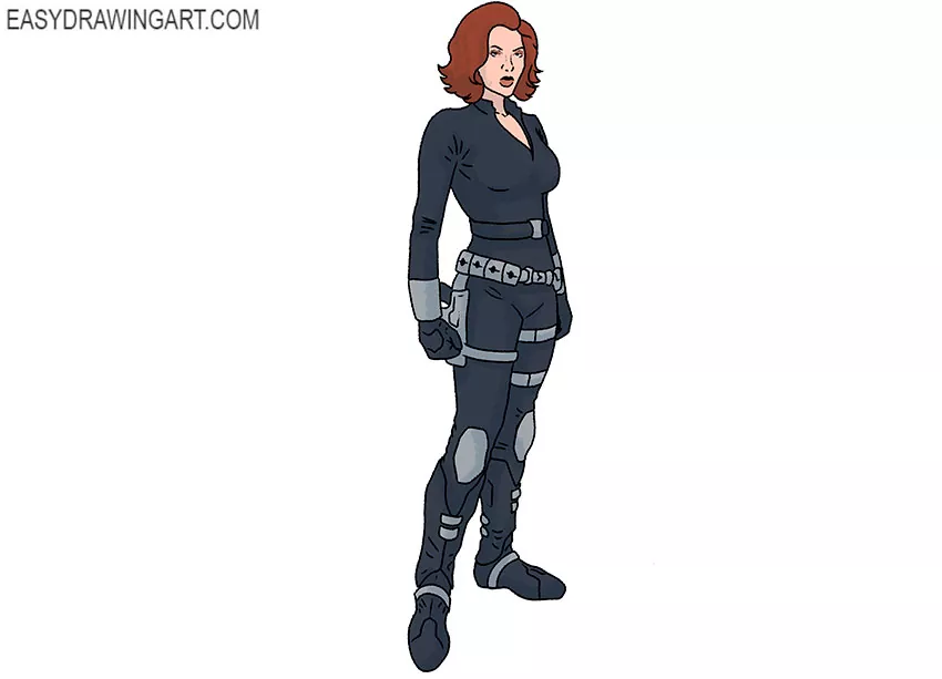 How to Draw Black Widow - Easy Drawing Art