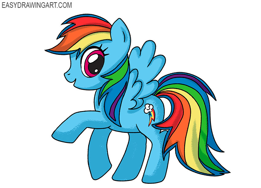 How to Draw My Little Pony Rainbow Dash Step By Step Easy 
