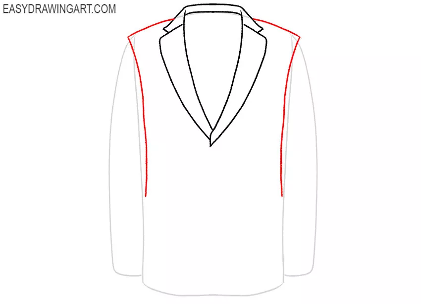 how to draw a blazer easy