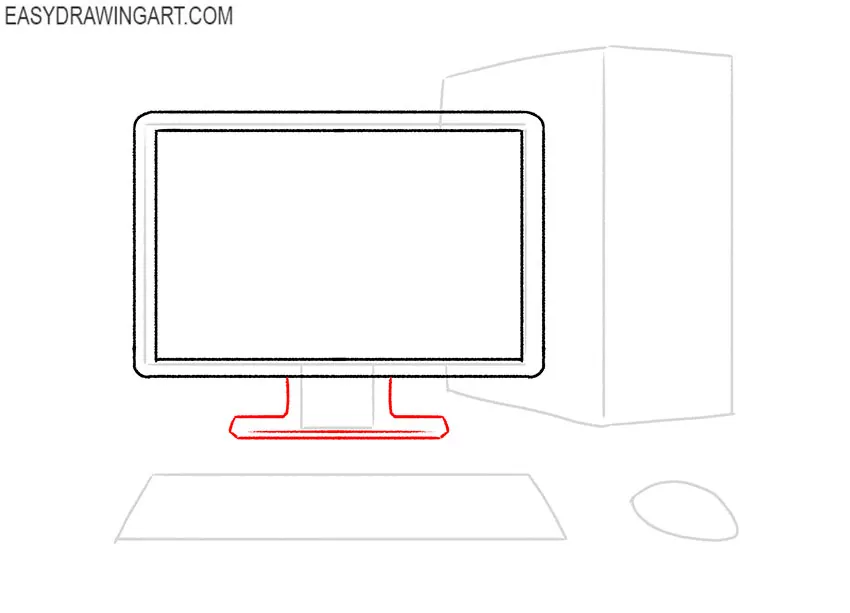 how to draw a computer for kids