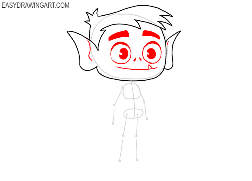 how to draw beast boy step by step easy